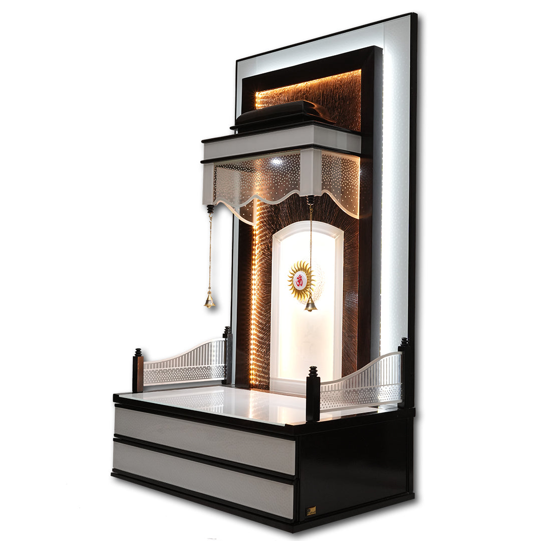 "Airavata"Pooja Mandir(Double Drawer)