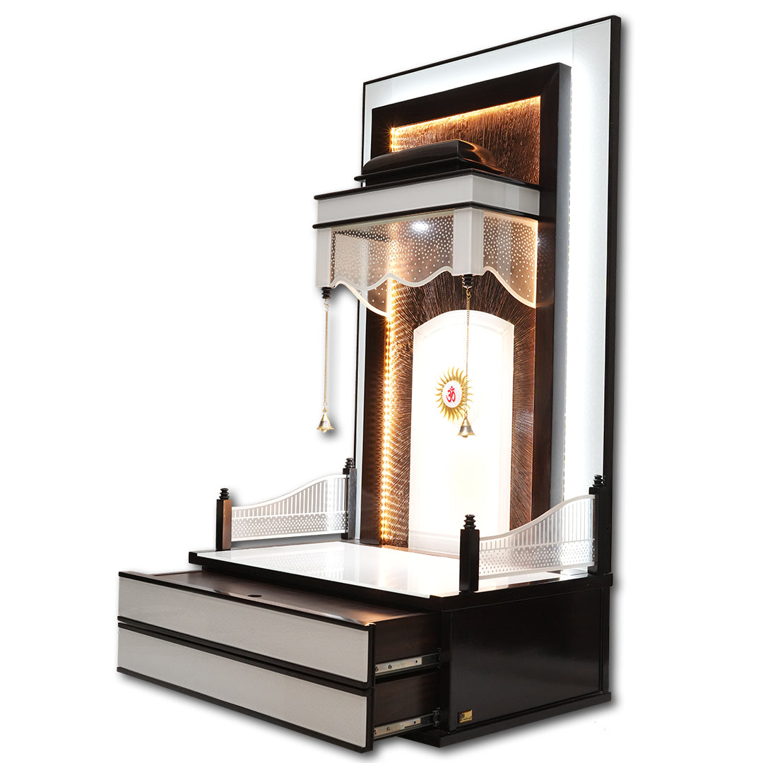 "Airavata"Pooja Mandir(Double Drawer)