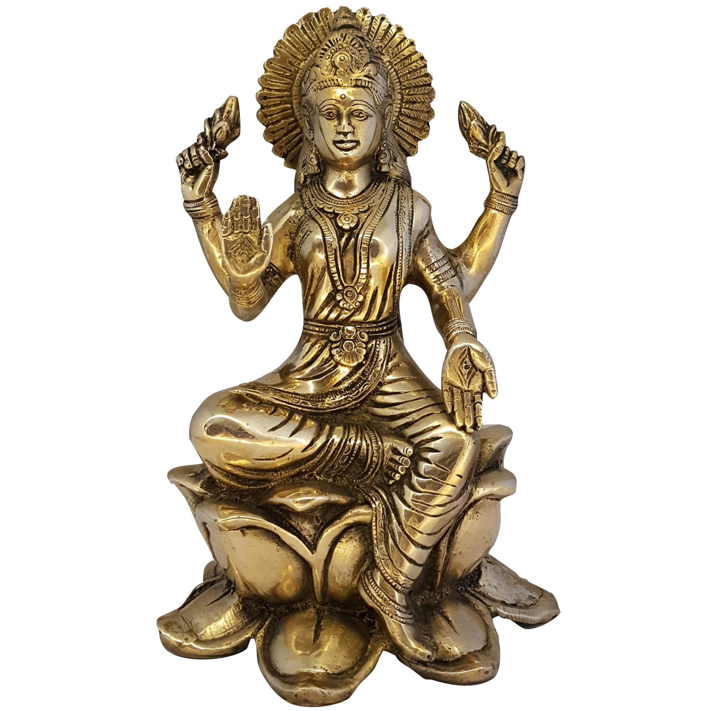Maa Lakshmi on Lotus Statue