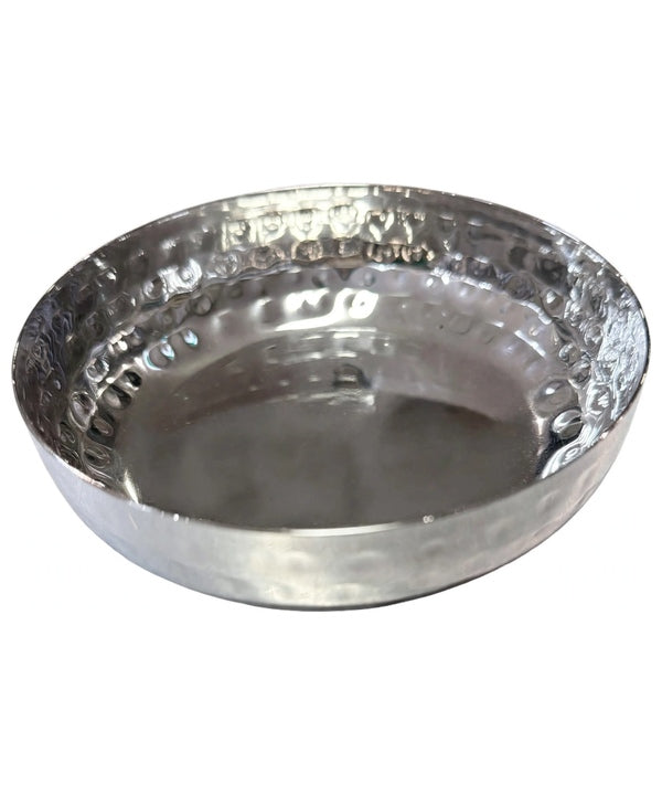 Hammered Stainless Steel Dahi Wada Plate