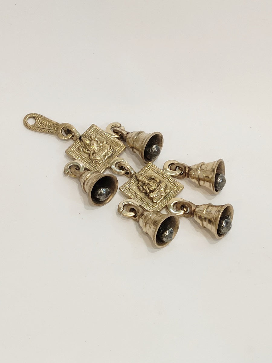 Brass Lakshmi And Ganesha Wall Hanging 5 Bells