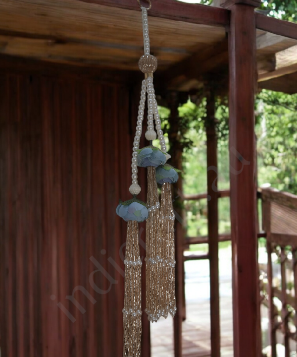 Handmade Artificial Rose & Pearl Decorative Hanging, Festive Wall/Door Hanging Pair, Wall hanging (Set of 2)