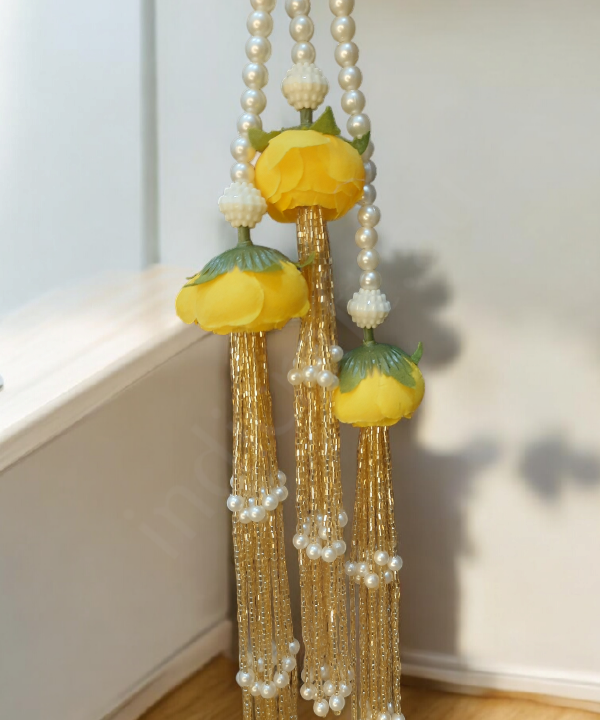 Handmade Artificial Rose & Pearl Decorative Hanging, Festive Wall/Door Hanging Pair, Wall hanging (Set of 2)