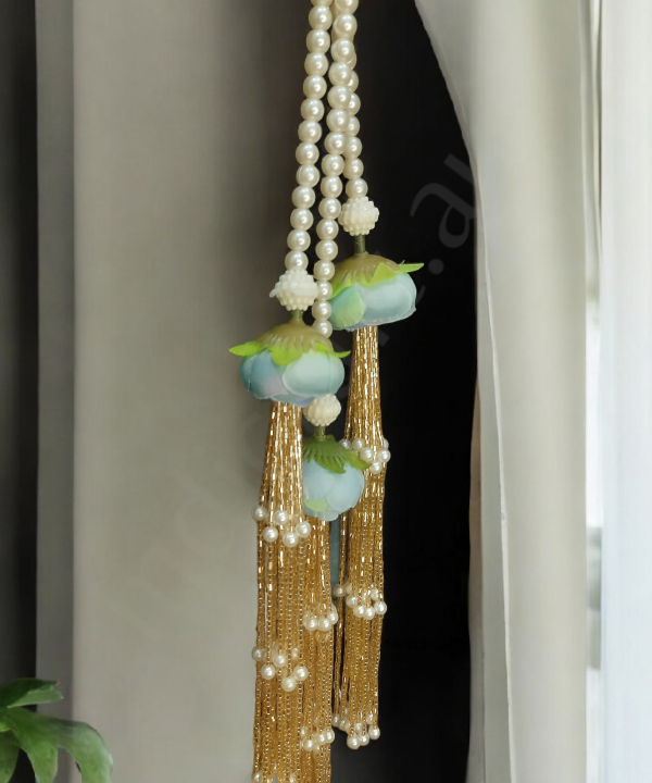 Handmade Artificial Rose & Pearl Decorative Hanging, Festive Wall/Door Hanging Pair, Wall hanging (Set of 2)