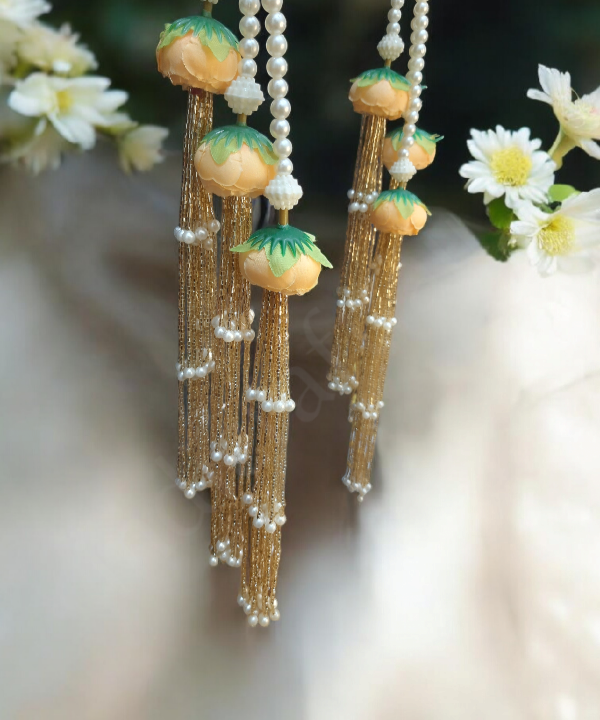 Handmade Artificial Rose & Pearl Decorative Hanging, Festive Wall/Door Hanging Pair, Wall hanging (Set of 2)