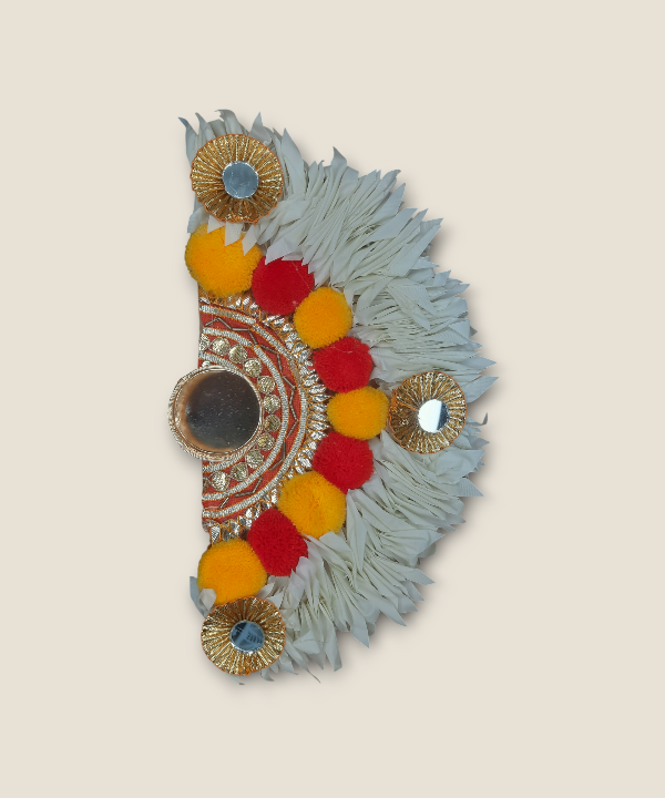 Semicircle Multicolor Rangoli Mat with Tealight Holders, Decorative Festival Step Decor 1Pair