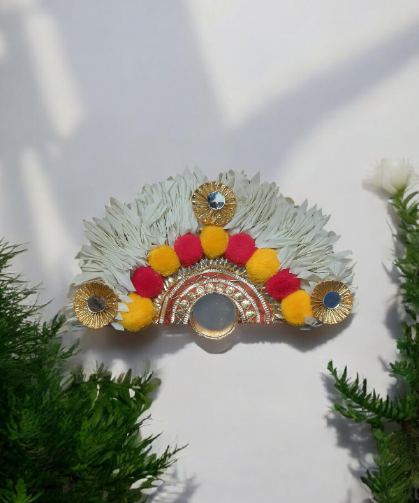 Semicircle Multicolor Rangoli Mat with Tealight Holders, Decorative Festival Step Decor 1Pair