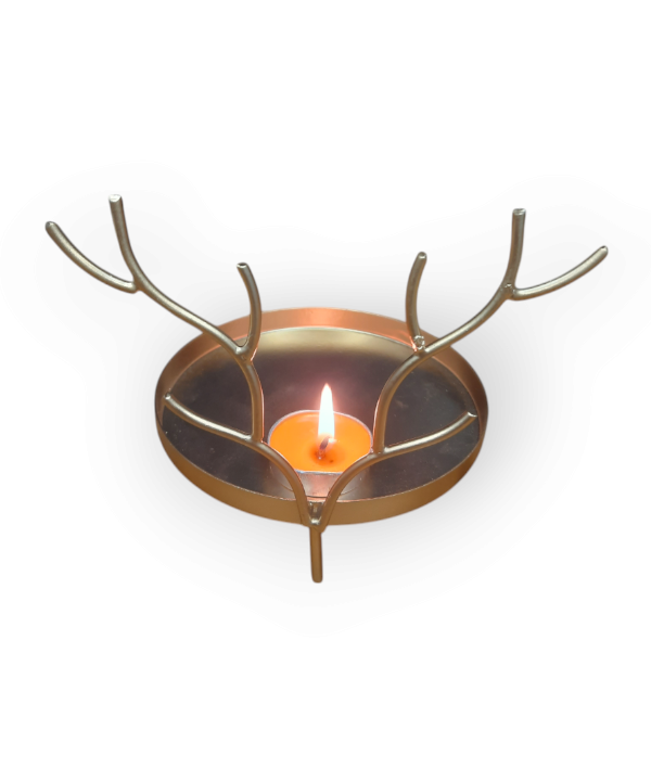 Golden Deer Shape Delicate Metallic Tealight Candle Holder
