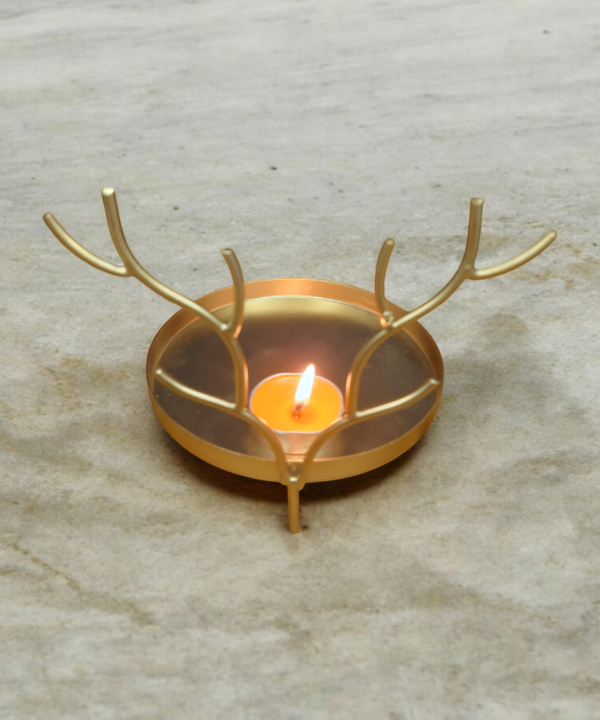 Golden Deer Shape Delicate Metallic Tealight Candle Holder