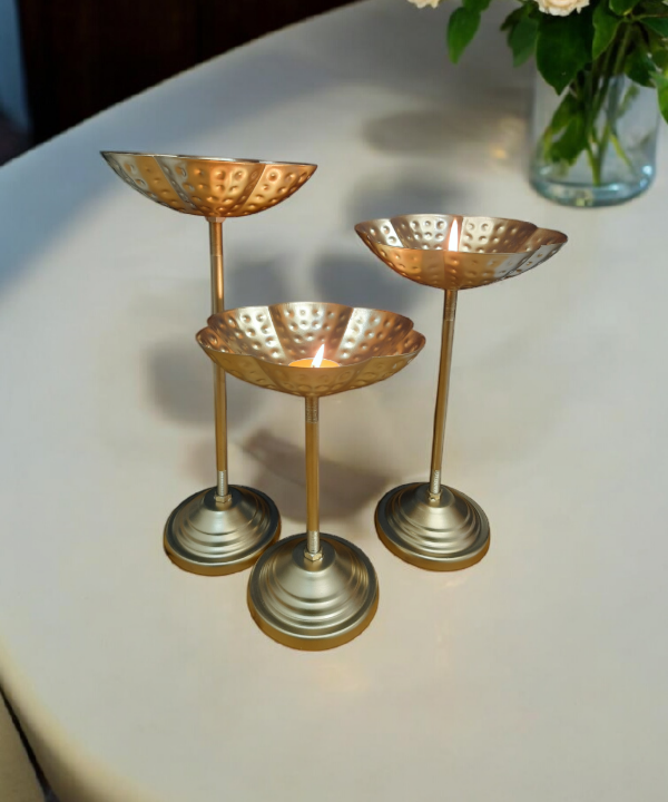 Decorative Urli Bowl Tealight Holder Stand | Urli Stand Set Of 3 For Decoration
