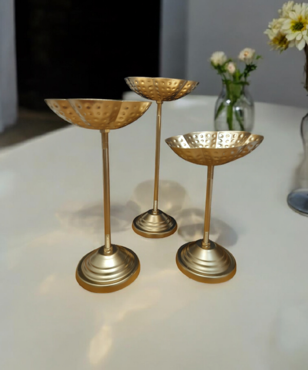 Decorative Urli Bowl Tealight Holder Stand | Urli Stand Set Of 3 For Decoration