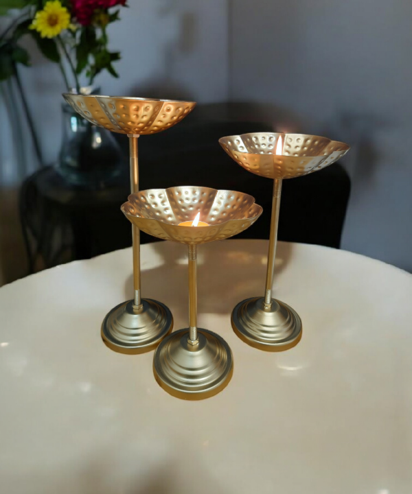 Decorative Urli Bowl Tealight Holder Stand | Urli Stand Set Of 3 For Decoration