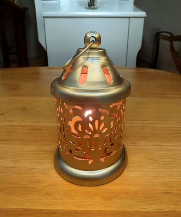 1pc Vintage Golden Metal Birdcage Lantern - Elegant Hanging Tea Light Decor for Weddings Versatile Indoor/Outdoor Use, No Electricity Required