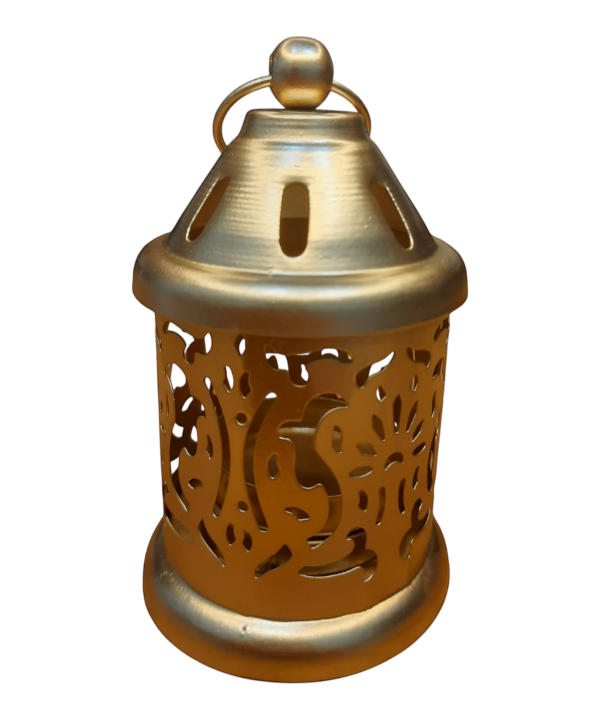 1pc Vintage Golden Metal Birdcage Lantern - Elegant Hanging Tea Light Decor for Weddings Versatile Indoor/Outdoor Use, No Electricity Required