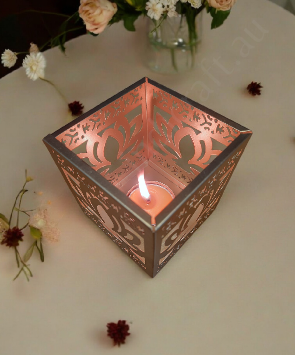 Lotus Flower Lantern, Lotus Flower Decor, Metal Tealight Holder