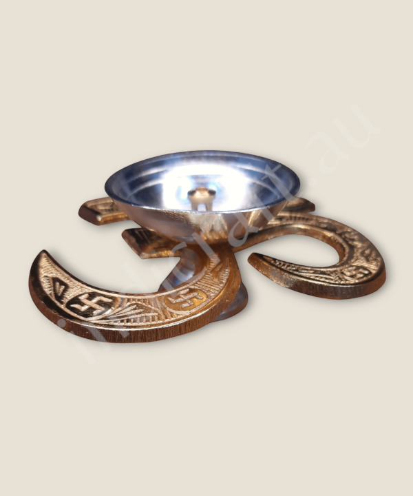 Om Brass Diya With Velvet Gift Box, Akhand Diya with Gift Box