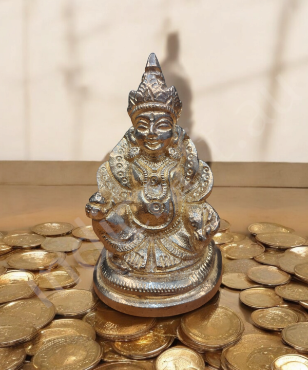 Brass Kuber Idol Statue for Home Temple, Wealth & Prosperity Deity