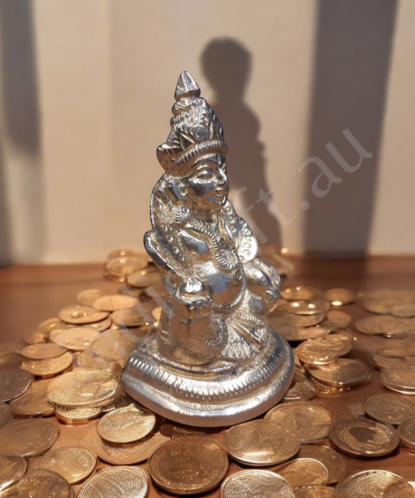 Brass Kuber Idol Statue for Home Temple, Wealth & Prosperity Deity
