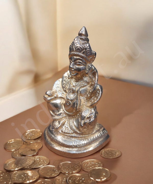 Brass Kuber Idol Statue for Home Temple, Wealth & Prosperity Deity