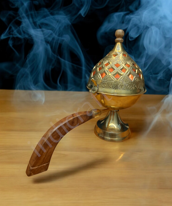 Brass Loban Burner, Traditional Dhoop Dani for Home , Temple Use