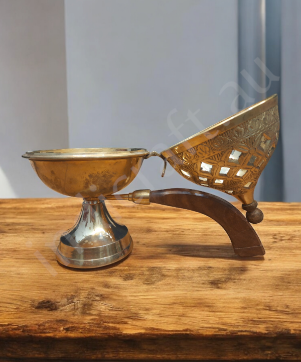 Brass Loban Burner, Traditional Dhoop Dani for Home , Temple Use