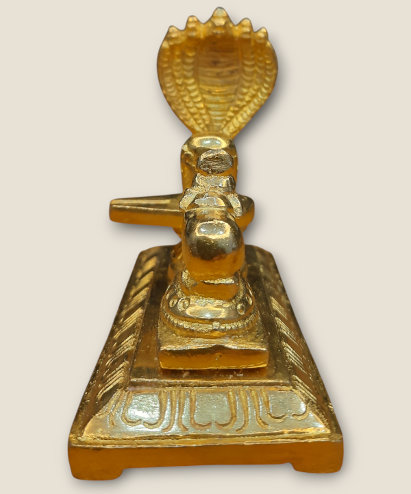 Brass Shivling with Nandi and Naag, Lord Shiva Idol for Puja & Home Temple