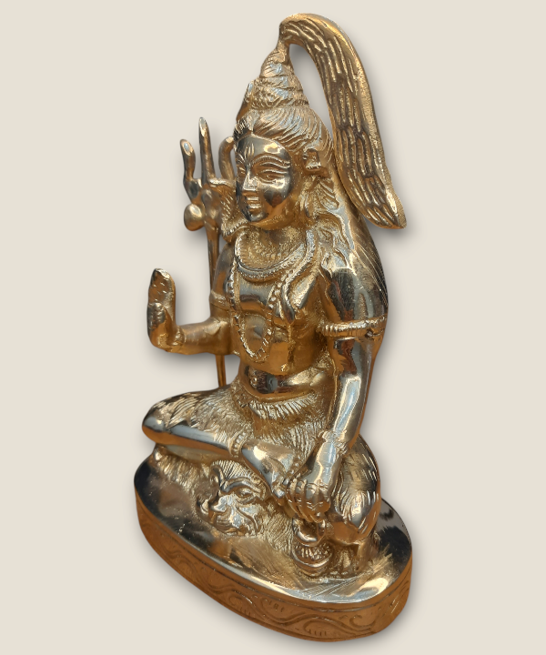 Brass Shivji Idol, Lord Shiva Statue for Home Temple & Meditation