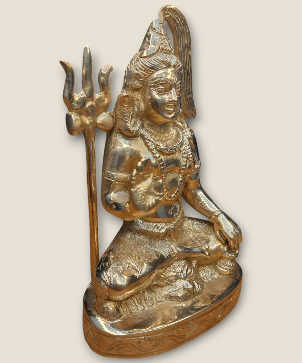 Brass Shivji Idol, Lord Shiva Statue for Home Temple & Meditation