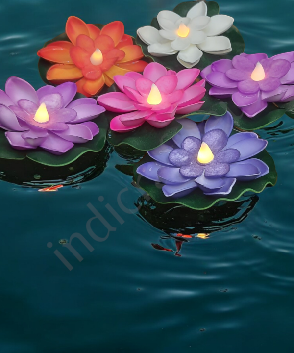 6 pc Multicolor Water Sensor Lotus, Decorative Floating Lotus Light