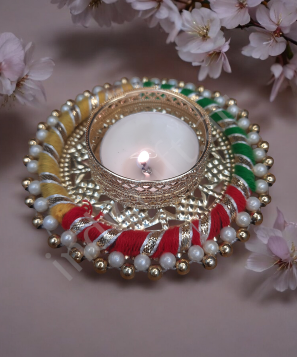 2pc Multicolor Handcrafted Decorative Tealight Candle Holder