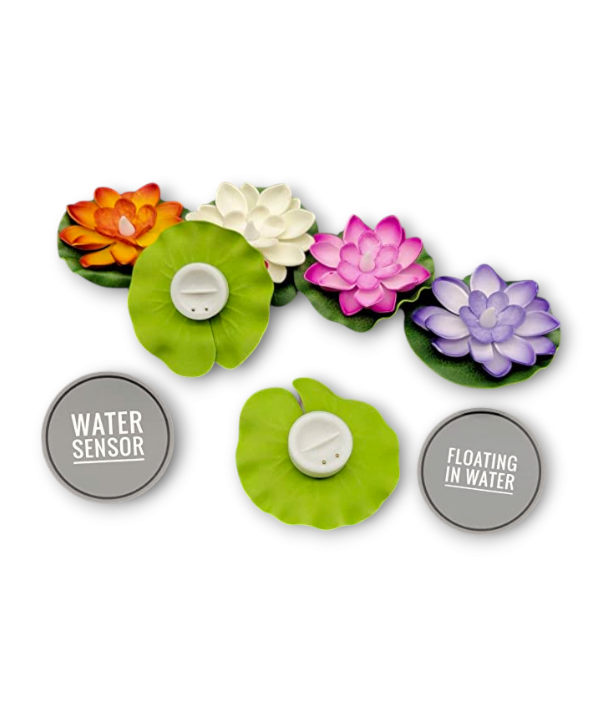 6 pc Multicolor Water Sensor Lotus, Decorative Floating Lotus Light