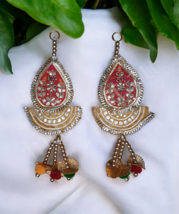Shubh Labh Traditional Decorative Hanging Pair – Ethnic Beaded Wall Hanging for Door & Pooja Room (Set Of 2)