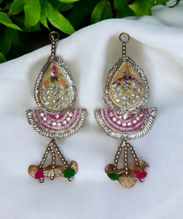 Shubh Labh Traditional Decorative Hanging Pair – Ethnic Beaded Wall Hanging for Door & Pooja Room (Set Of 2)