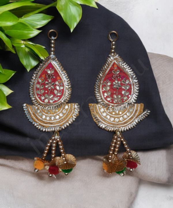 Shubh Labh Traditional Decorative Hanging Pair – Ethnic Beaded Wall Hanging for Door & Pooja Room (Set Of 2)