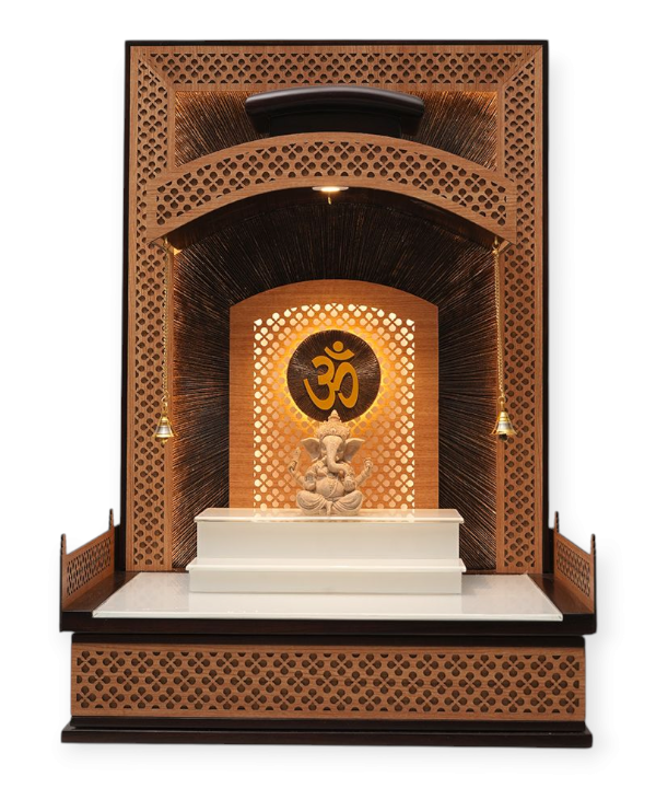 Golden Curve Pooja Mandir (Single Drawer)