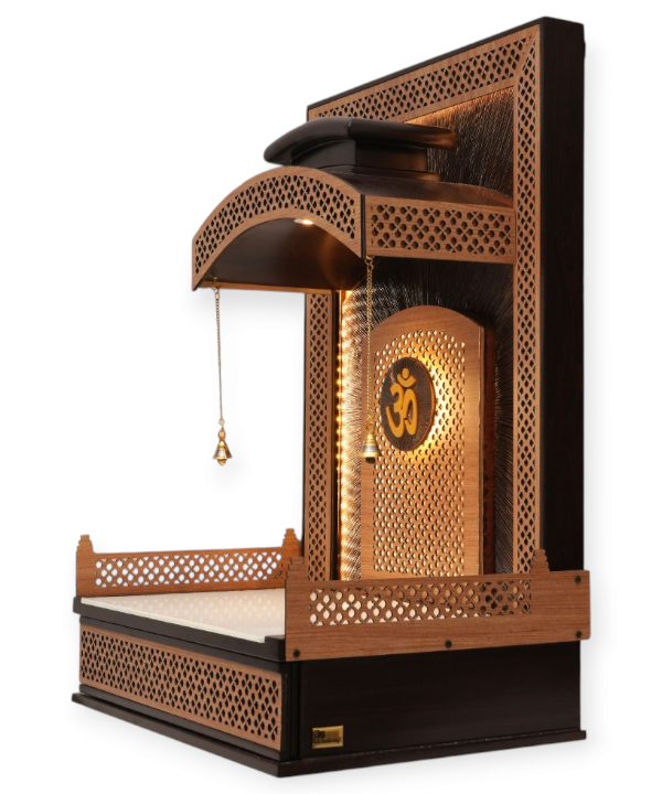 Golden Curve Pooja Mandir (Single Drawer)