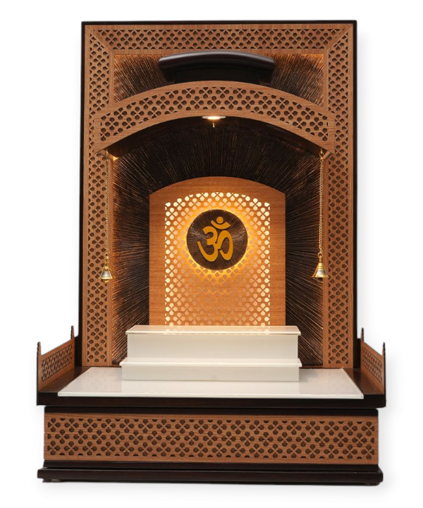 Golden Curve Pooja Mandir (Single Drawer)