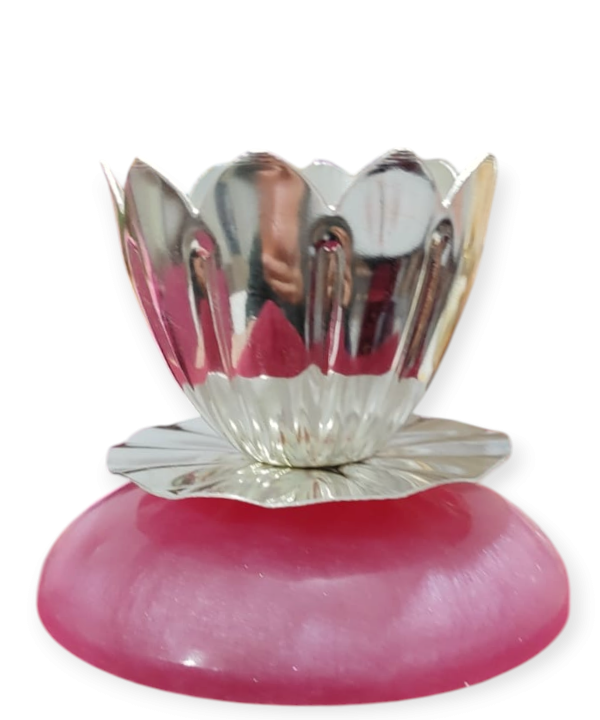 Silver Plated Lotus Diya with Velvet Box | Elegant Pooja Lamp for Home Temple & Gifting