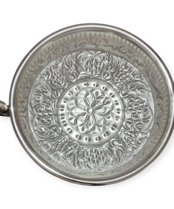 Silver Plated Peacock Handle Bowl with Velvet Box, Silver Urli, Urli for Pooja/puja Diwali, Decoration Items for Home, Office & Temples