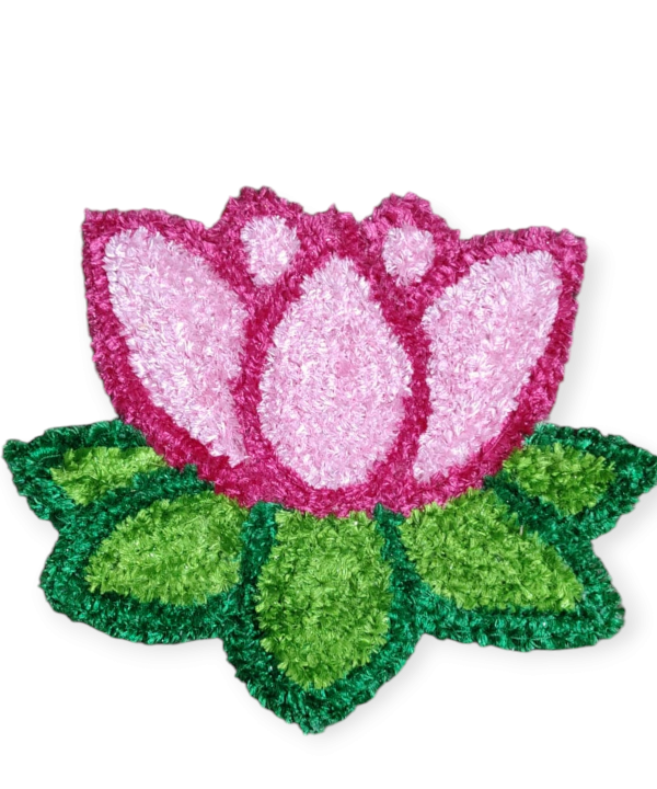 1 Feet Handmade Lotus Shaped Decorative Mat, Pooja Aasan, Rangoli Mat for Festivals & Home Décor