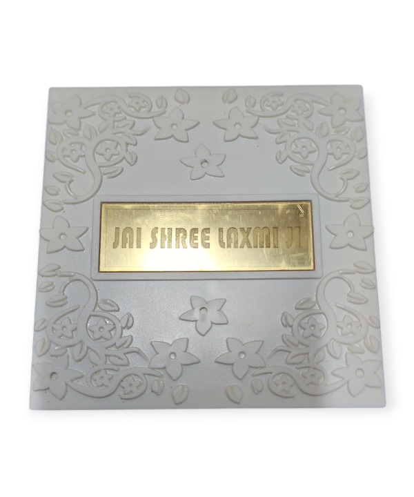 Lakshmi Ji Charan Paduka in Decorative Box, Charan Paduka with Lakshmi Idol for Pooja & Gifting