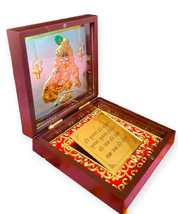 Balkrishna Ji Decorative Box with Mantra | Krishna Idol Box for Pooja & Gifting