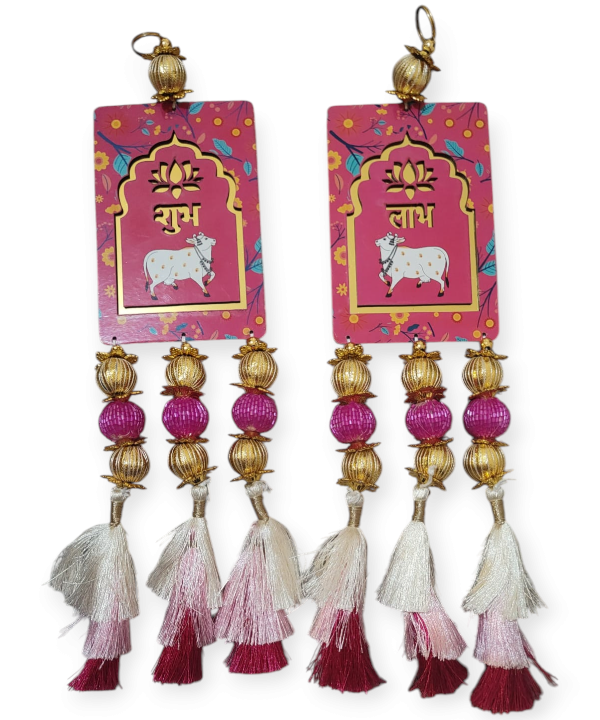 Shubh Labh Hanging Door/Wall Decor with Cow Design