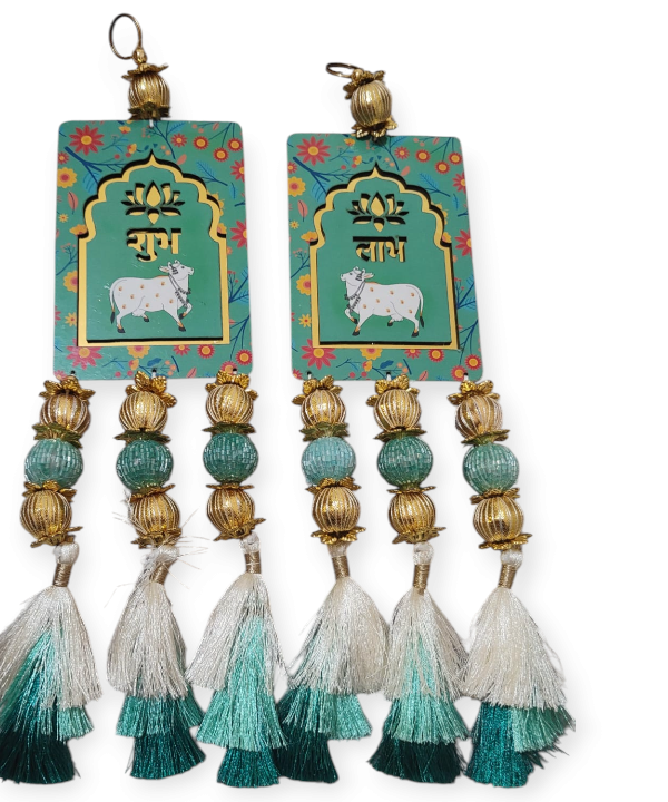 Shubh Labh Hanging Door/Wall Decor with Cow Design