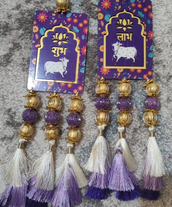 Shubh Labh Hanging Door/Wall Decor with Cow Design