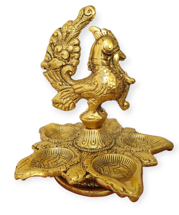 Peacock Diya Oil Lamp with Velvet Gift Box