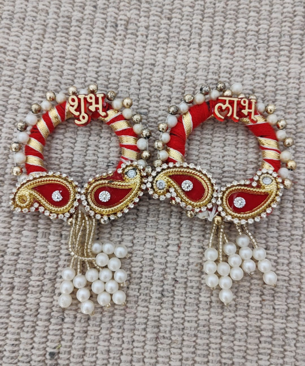 Shubh Labh Multicolor Decorative Door Hanging, Traditional Toran Wall Hanging for Home,Set of 2