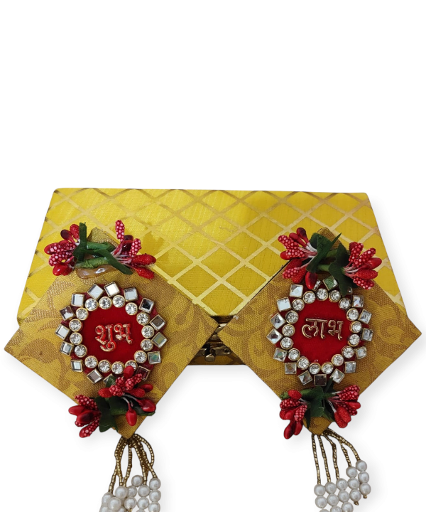 Shubh Labh Lotus Door Hanging Pair with Pearls & Beads