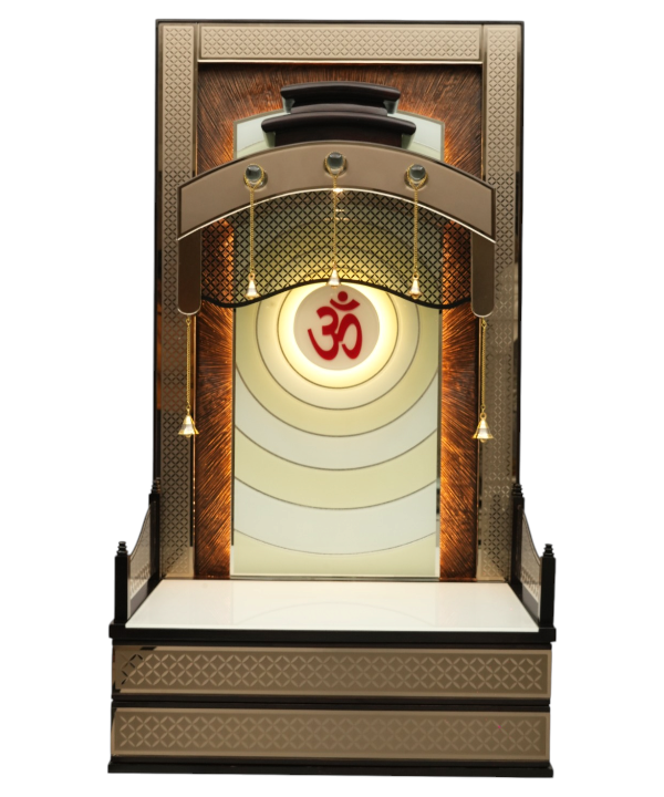 "Golden Garuda"Pooja Mandir(Double Drawer)(92cm Width)