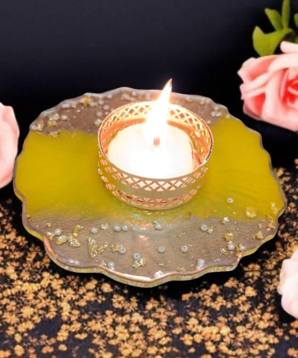 Golden Glow Acrylic Tealight Holder